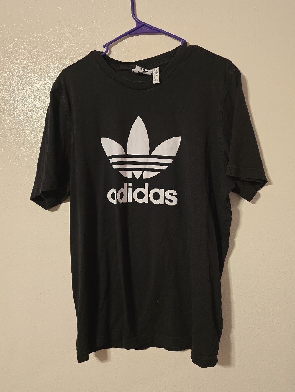 Adidas Originals Men's Adicolor Trefoil T-Shirt Black White Logo Size XL H06642